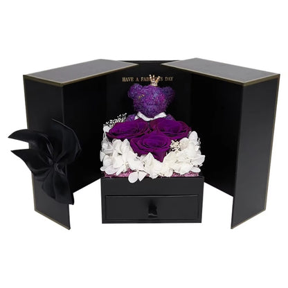 Valentine'S Day Rose Bear Gift Box Eternal Rose Gift Box for Women Girlfriend Birthday Paryt Mother'S Day Christma New Year Gift